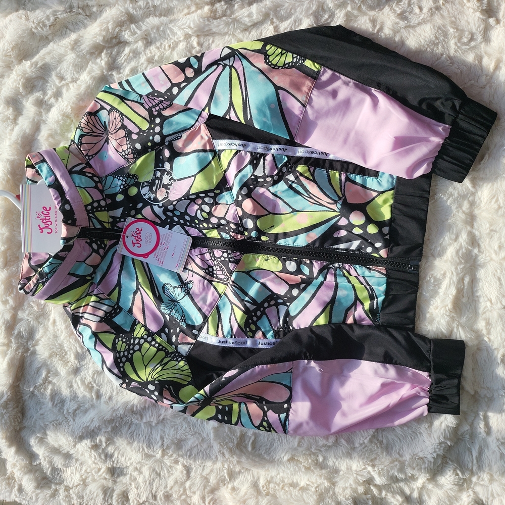 🟠🆕️🟠 Justice Windbreaker ( with hoodie) size 7/8